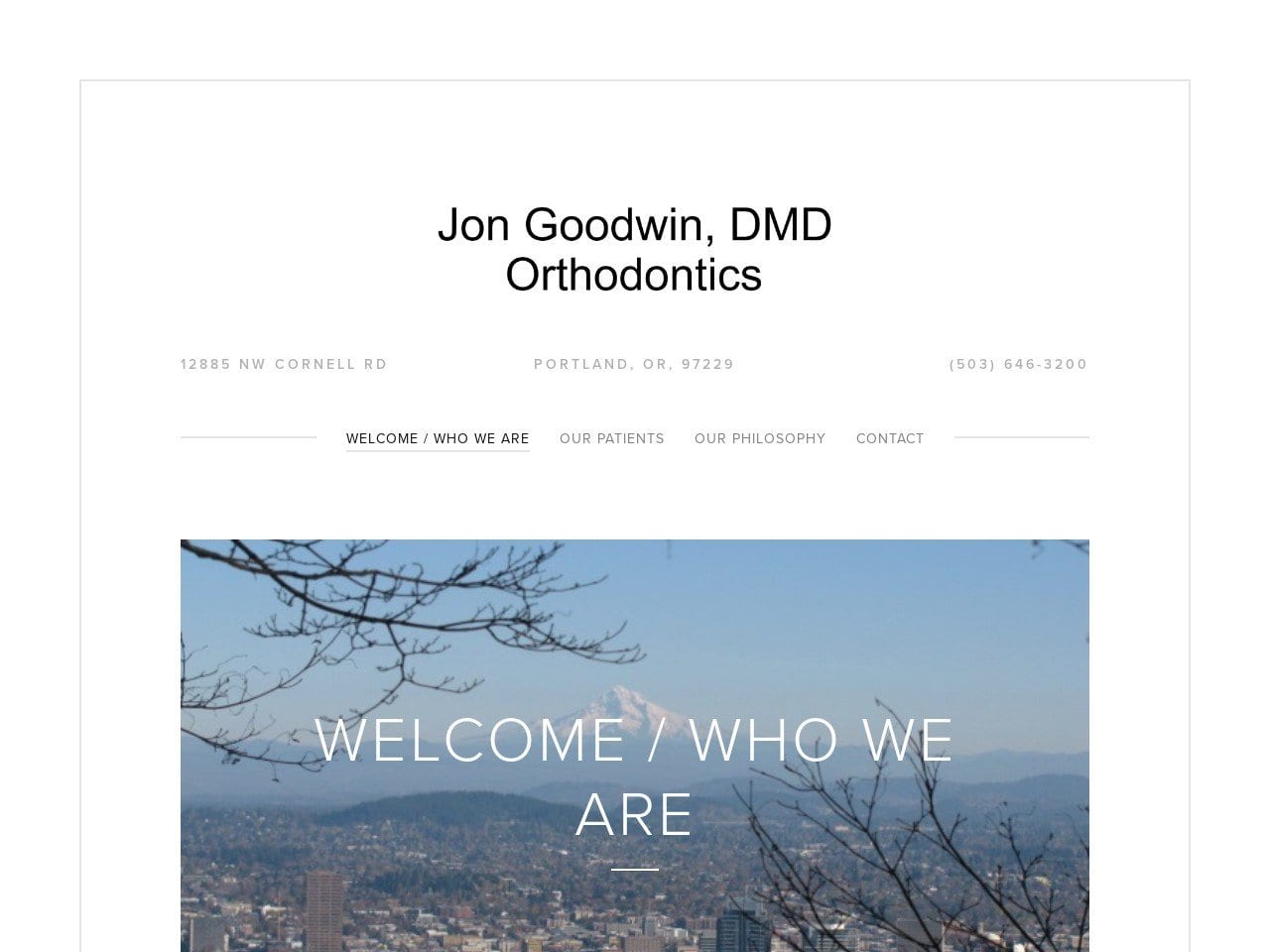 Dr. Jon L. Goodwin DMD Website Screenshot from goodwinorthodontics.squarespace.com