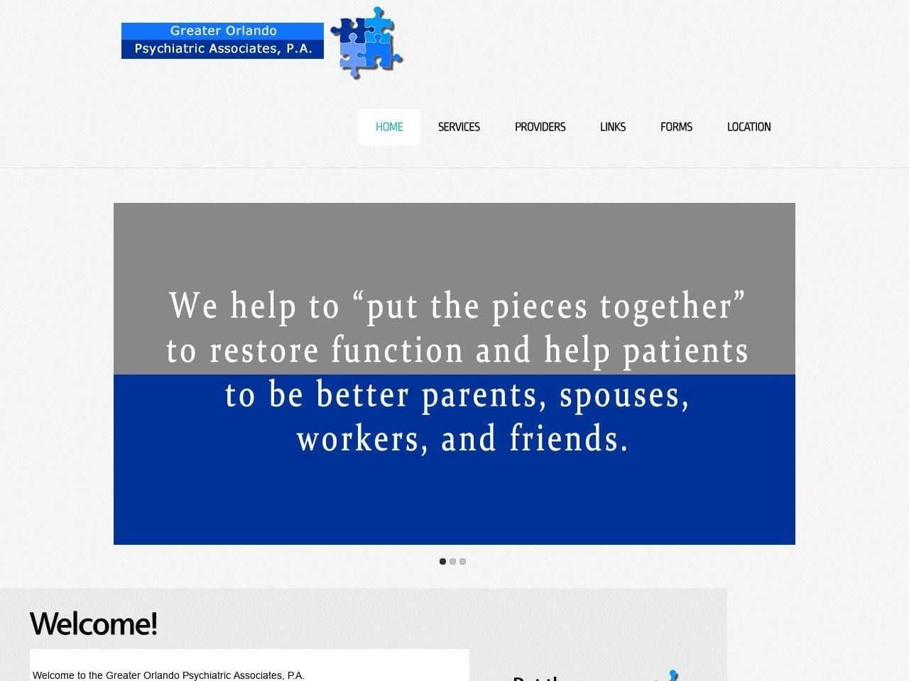 Greater Orlando Psychiatric Associates Website Screenshot from gopafl.com