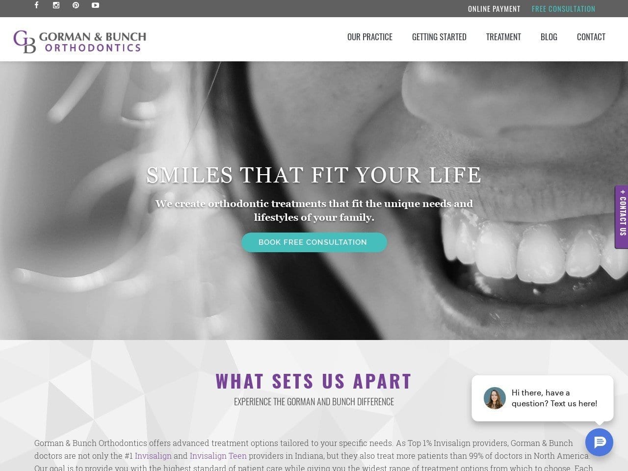 Gorman Dentist Website Screenshot from gormanbunch.com