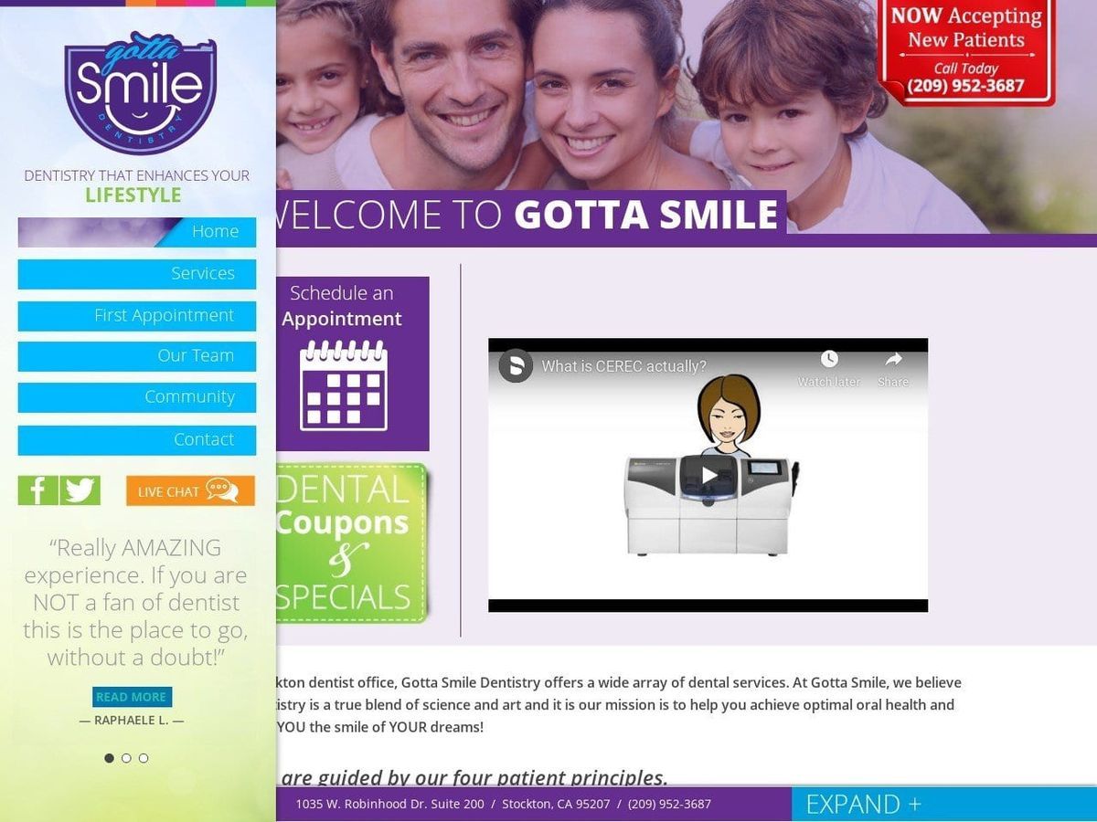 Gotta Smile! Dentist Website Screenshot from gottasmile.net