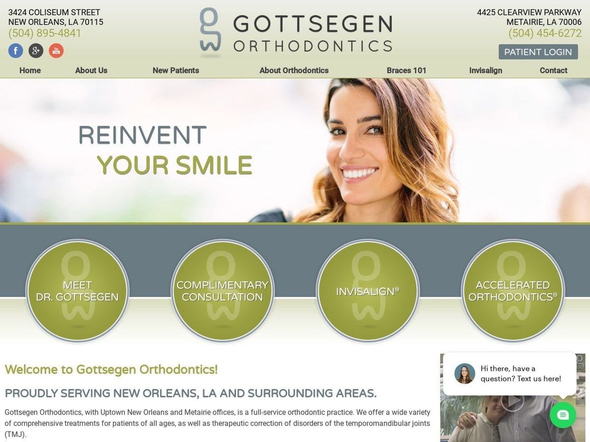 G. Bradley Gottsegen DDS Website Screenshot from gottsegenorthodontics.com