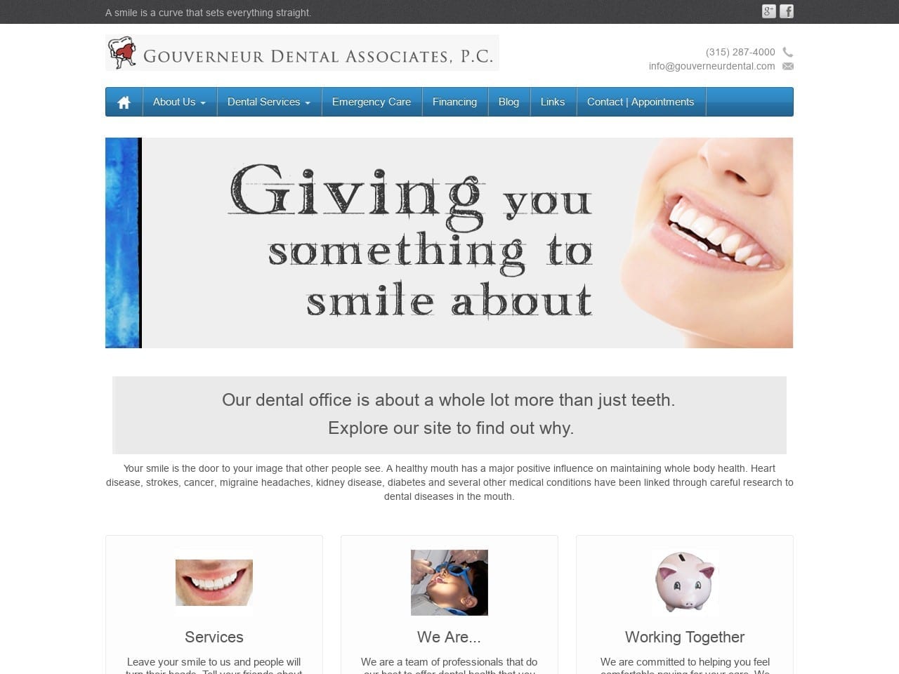 Gouverneur Dental Associates P.C. Website Screenshot from gouverneurdental.com