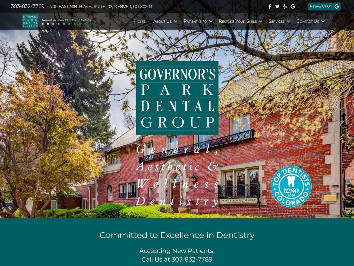 Governors Park Dental Group Website Screenshot from govparkdental.com