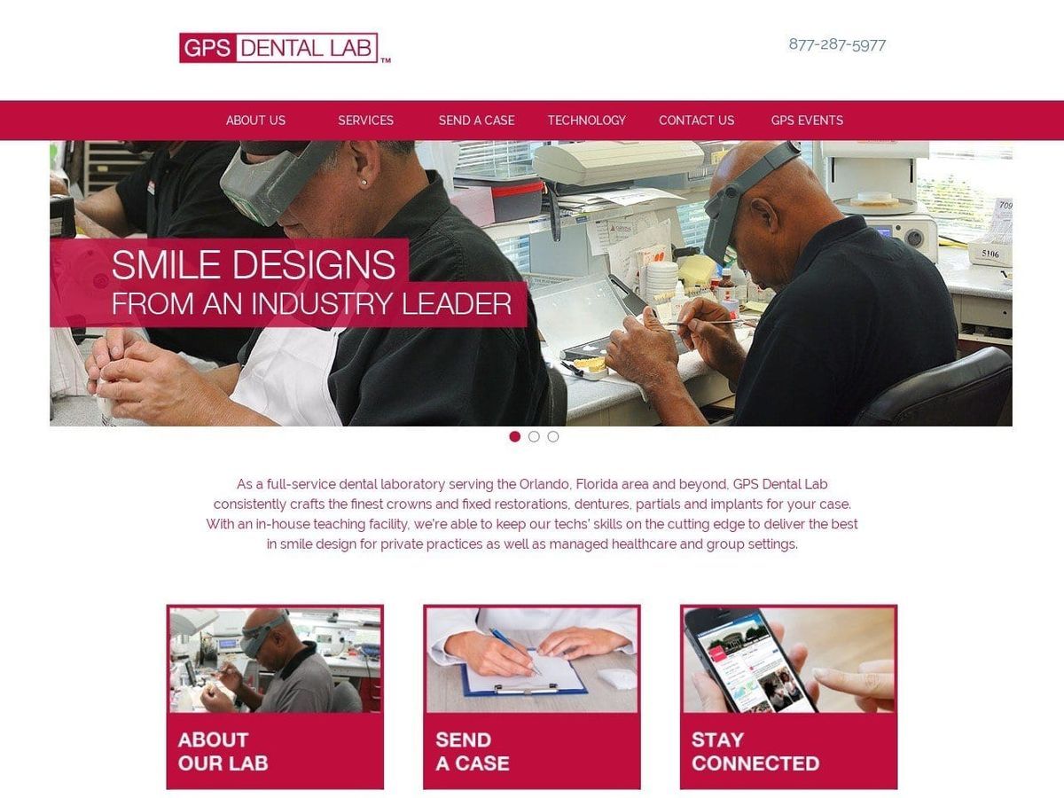 GPS Dental Lab Website Screenshot from gpsdental.com