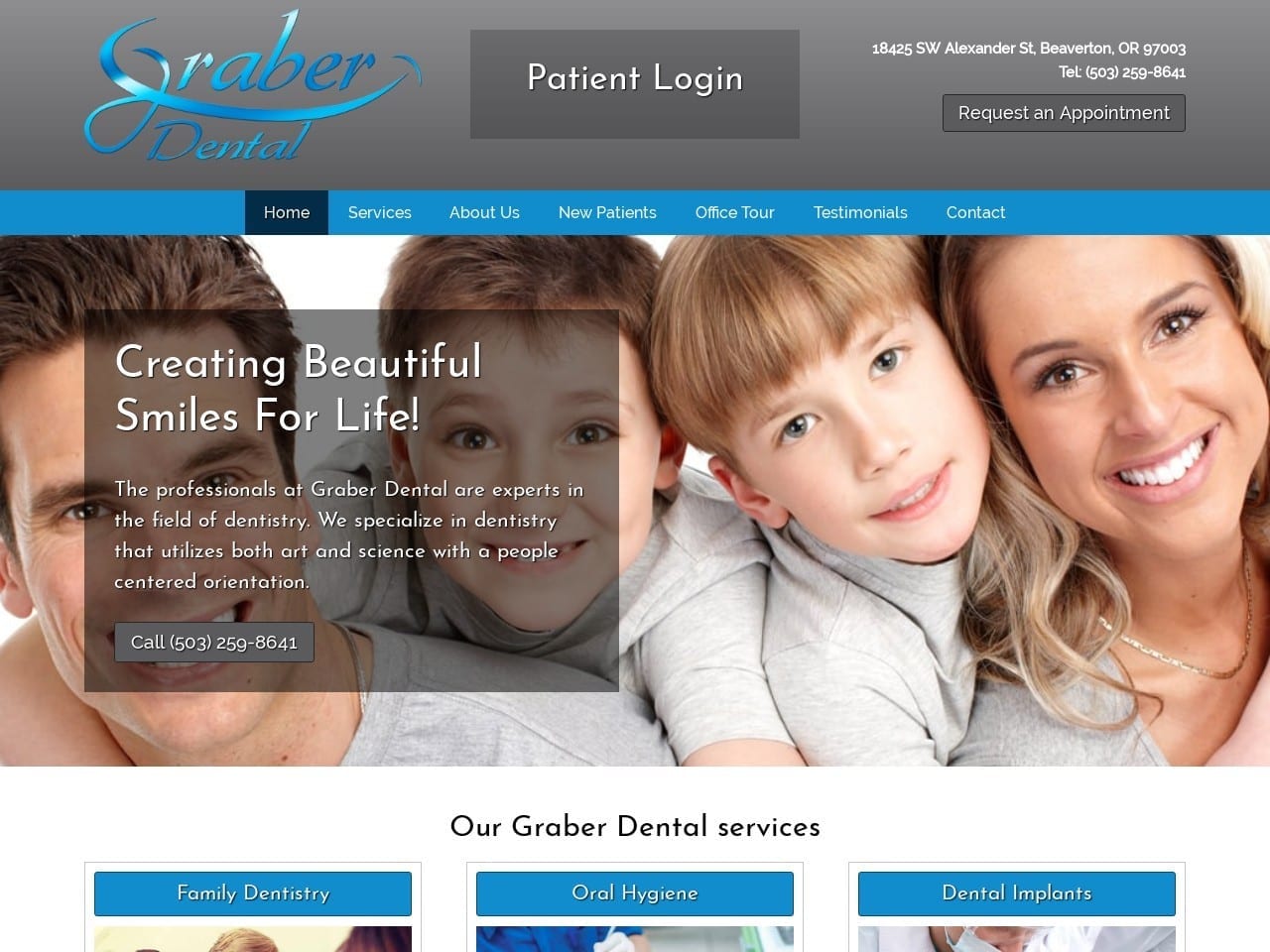 Graber Dental Website Screenshot from graberdental.com