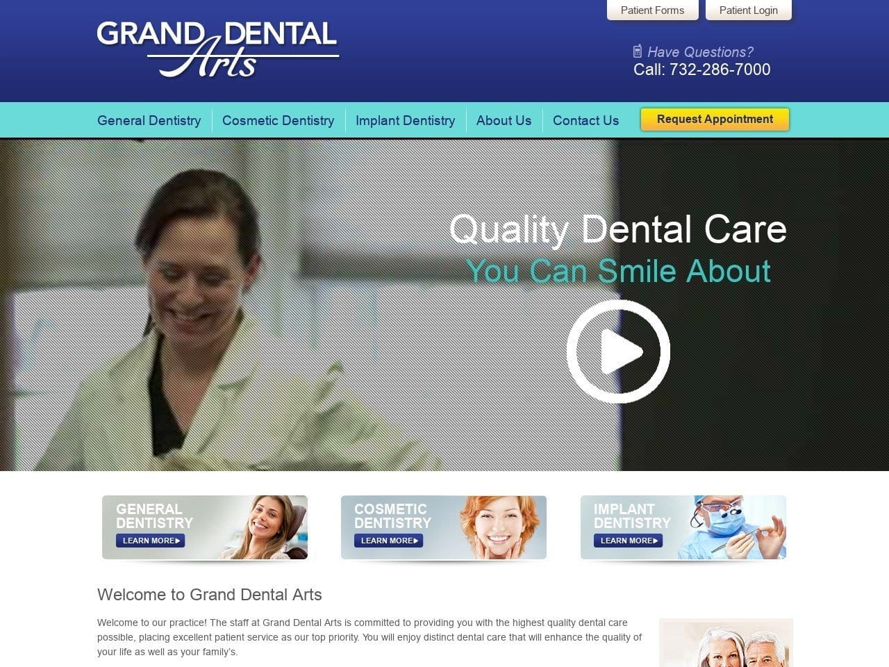 Grand Dental Arts Website Screenshot from granddentalarts.com