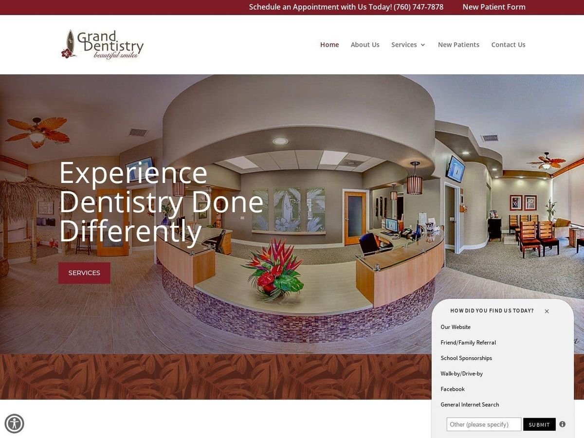 Dr. Charles U. Basso DDS Website Screenshot from granddentistry.com