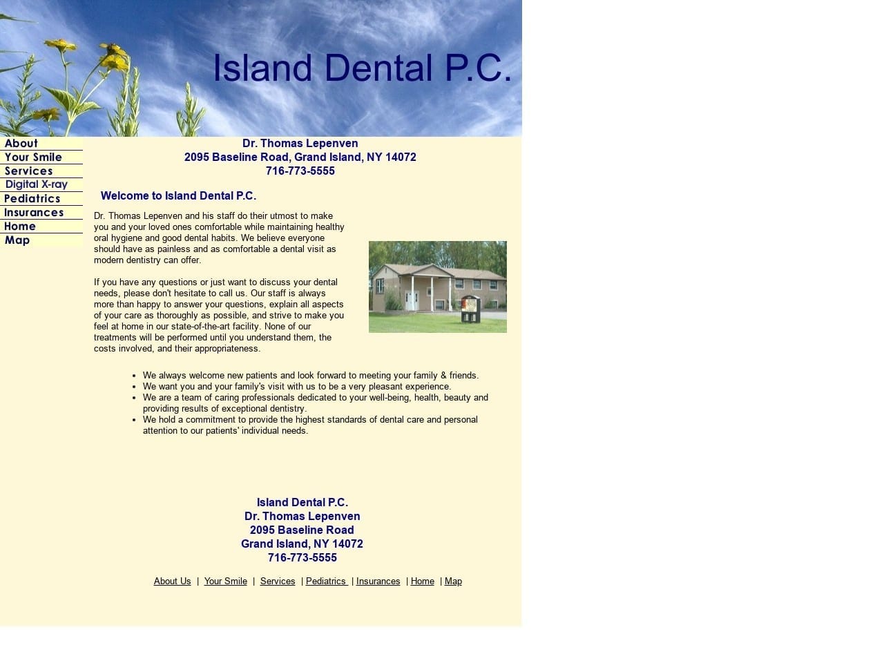 Lepenven Thomas DDS Website Screenshot from grandislanddental.com