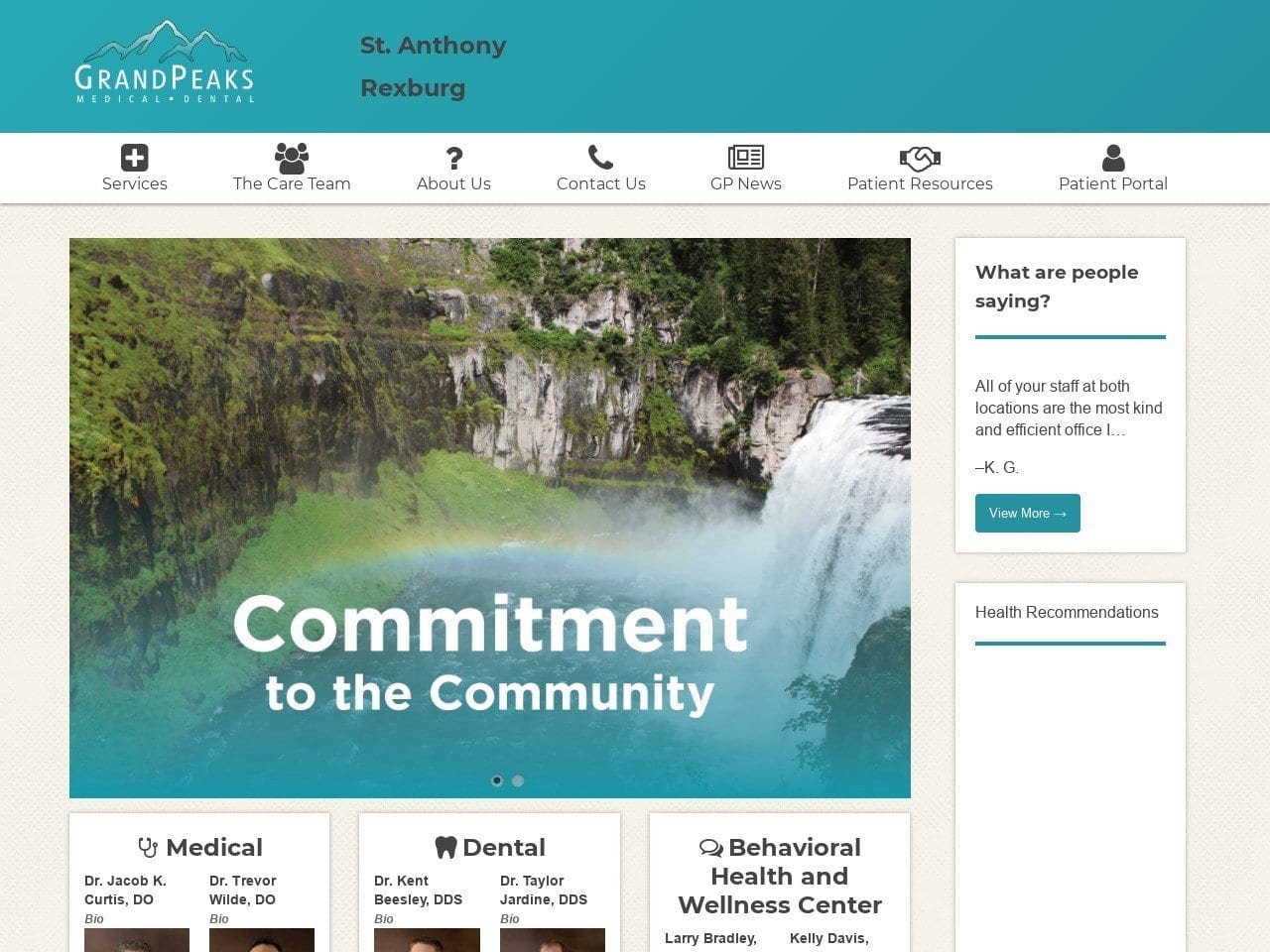 Grand Peaks Dental Website Screenshot from grandpeaks.org