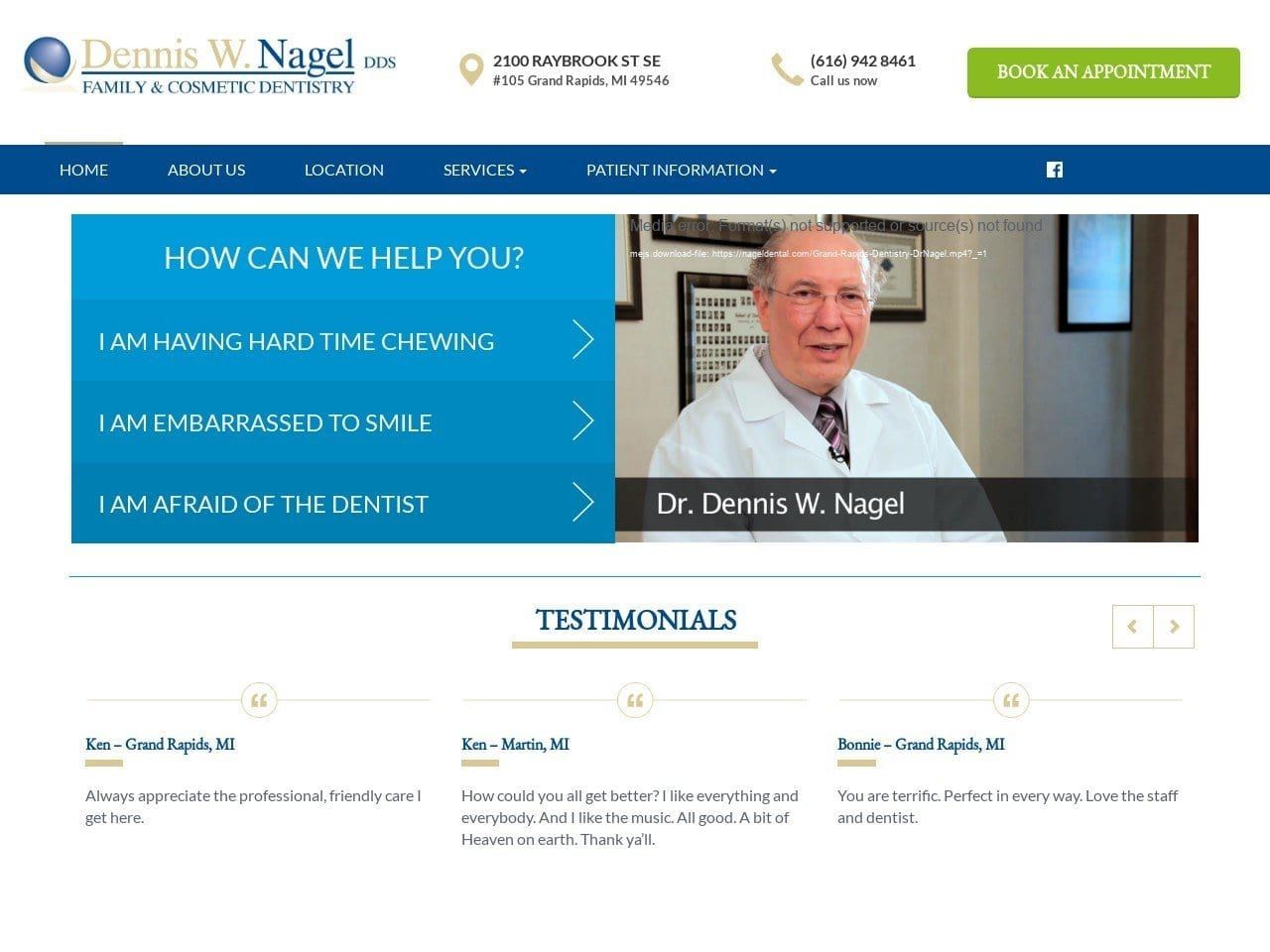Dennis W Nagel DDS Website Screenshot from grandrapidsfamilydental.com