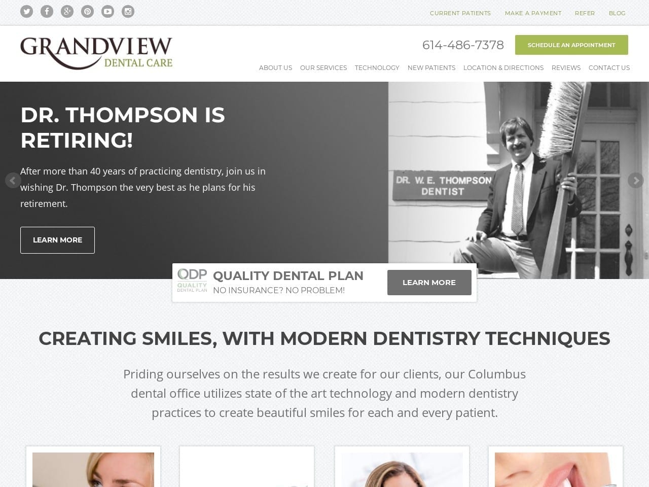 Thompson William E DDS Website Screenshot from grandviewdentalcare.com