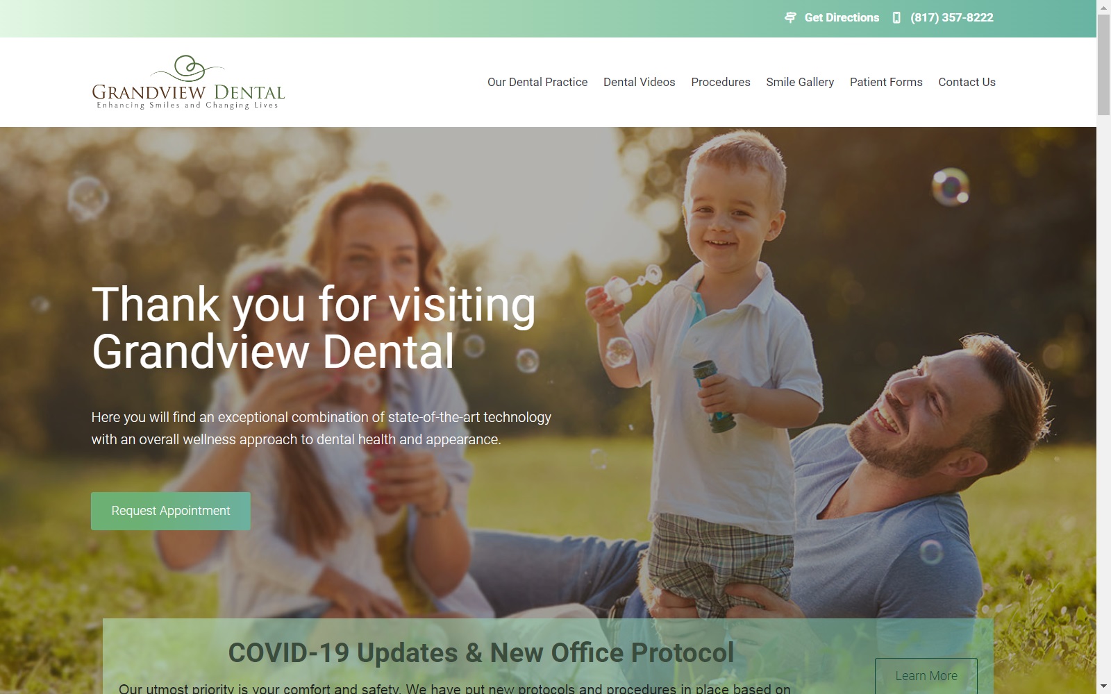 grandviewdentist.com screenshot