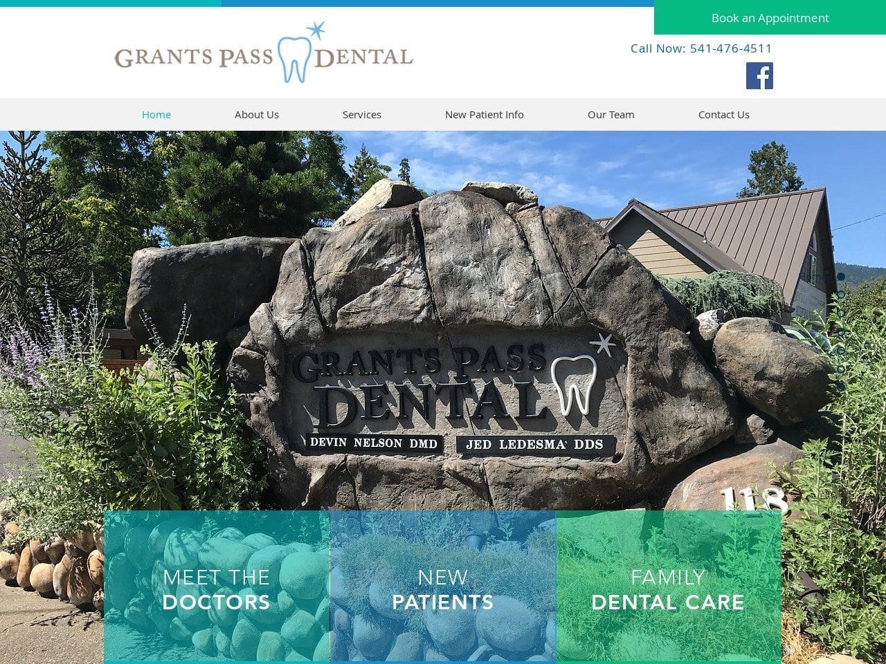 Grants Pass Dental Website Screenshot from grantspassdentalcare.com