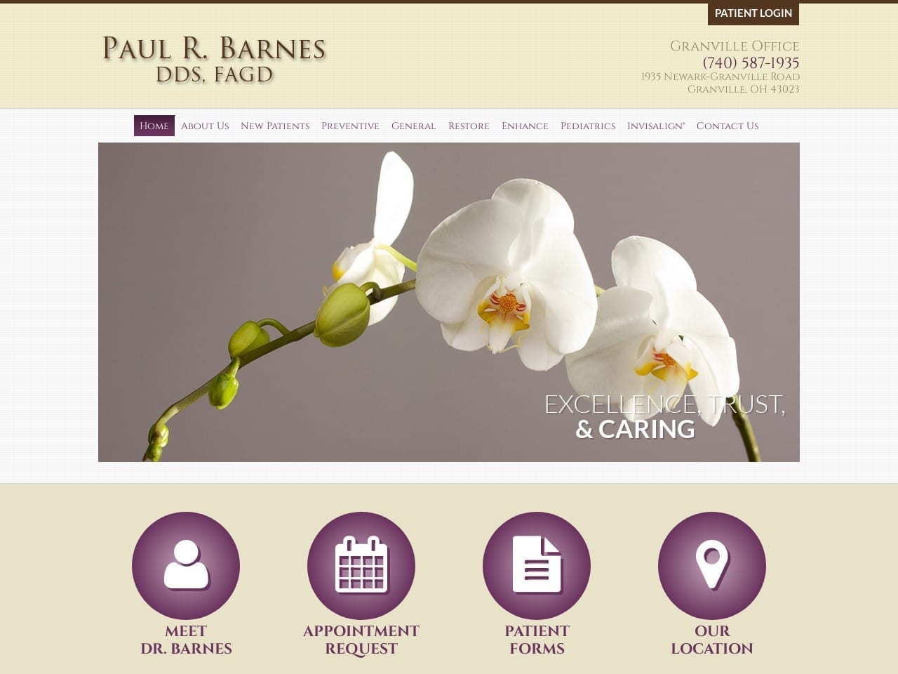 Paul R. Barnes DDS Inc. Website Screenshot from granvilledentist.com