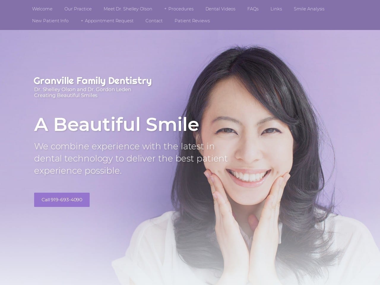 Dr. Shelley B. Olson DDS Website Screenshot from granvillefamilydentist.com