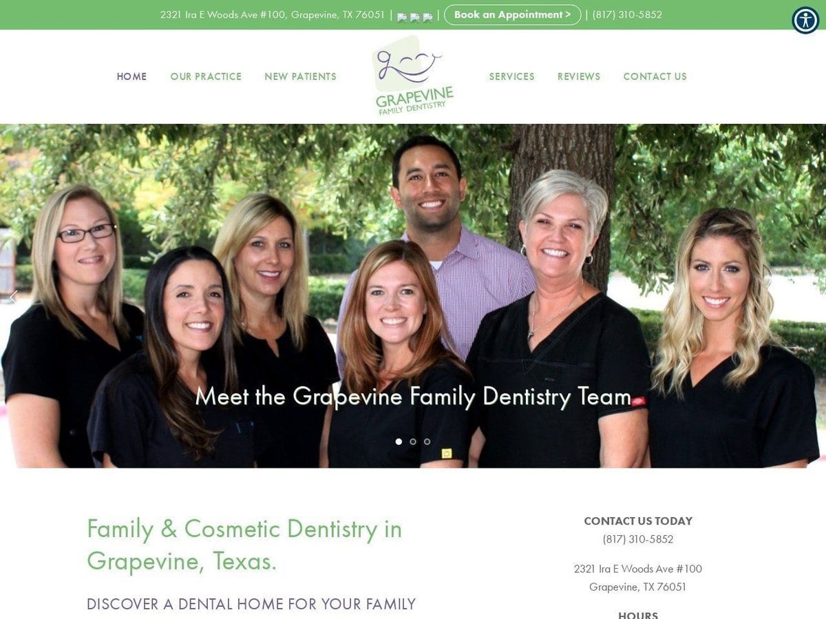 Grapevine Family Dental Paddock Arthur G DDS Website Screenshot from grapevinefamilydentistry.com