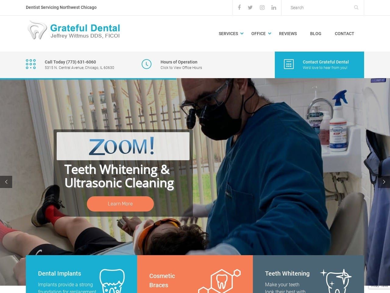 Grateful Dental Website Screenshot from gratefuldental.com