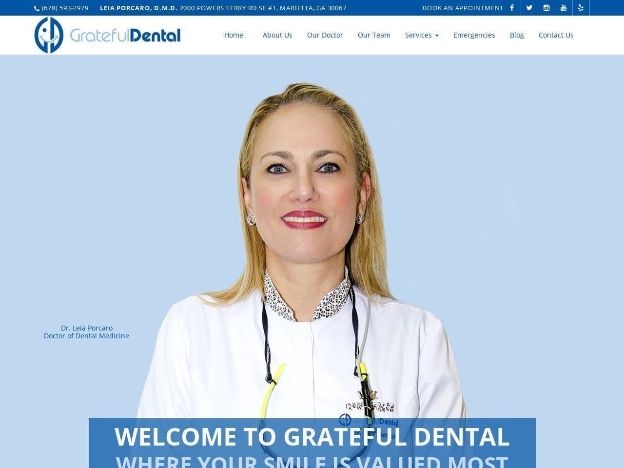 Grateful Dental Website Screenshot from gratefuldentalga.com