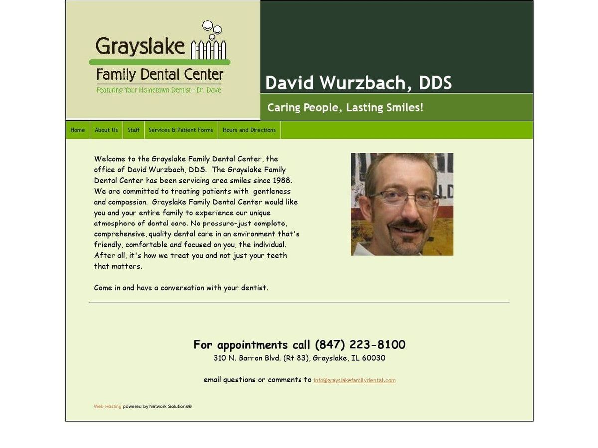 Grayslake Family Dental Center Website Screenshot from grayslakefamilydental.com