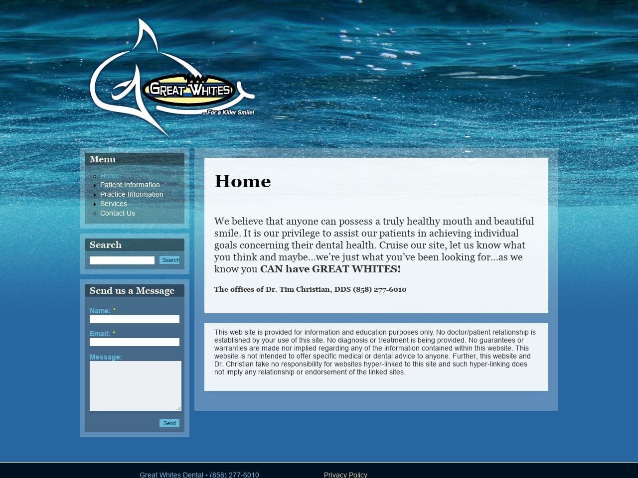 Christian Timothy C DDS Website Screenshot from great-whites.com