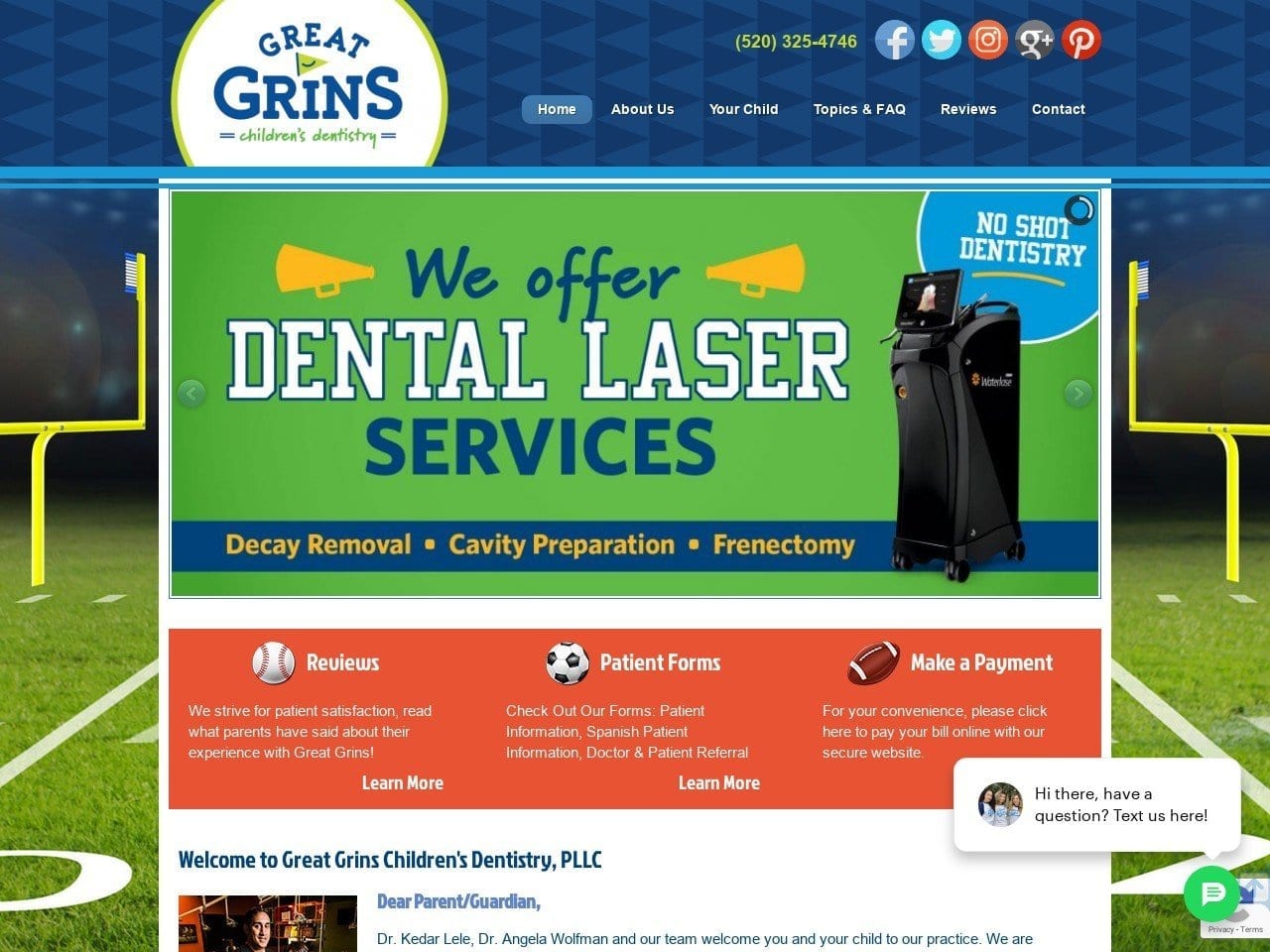 Dr. Kedar S. Lele DDS Website Screenshot from greatgrinsdds.com