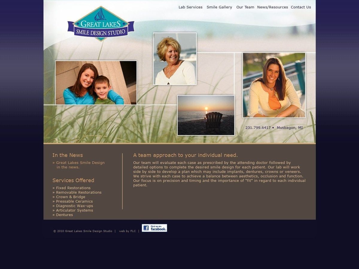 Great Lakes Smile Design Website Screenshot from greatlakessmiledesign.com