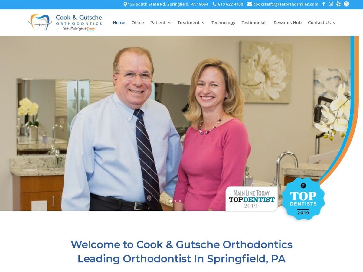 Dr. Anthony L. Cook DMD Website Screenshot from greatorthosmiles.com