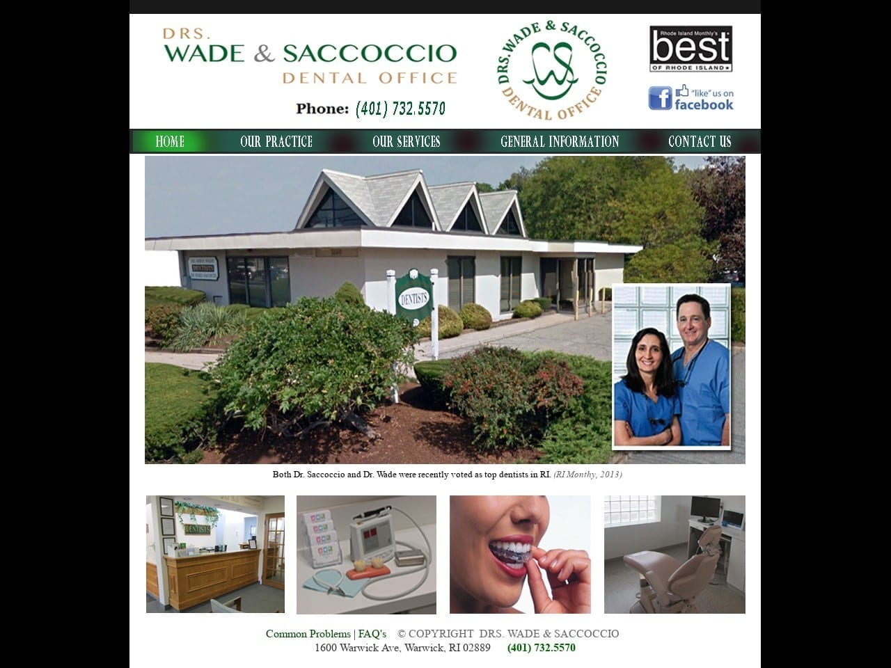 Wade Dentist Website Screenshot from greatsmileri.com