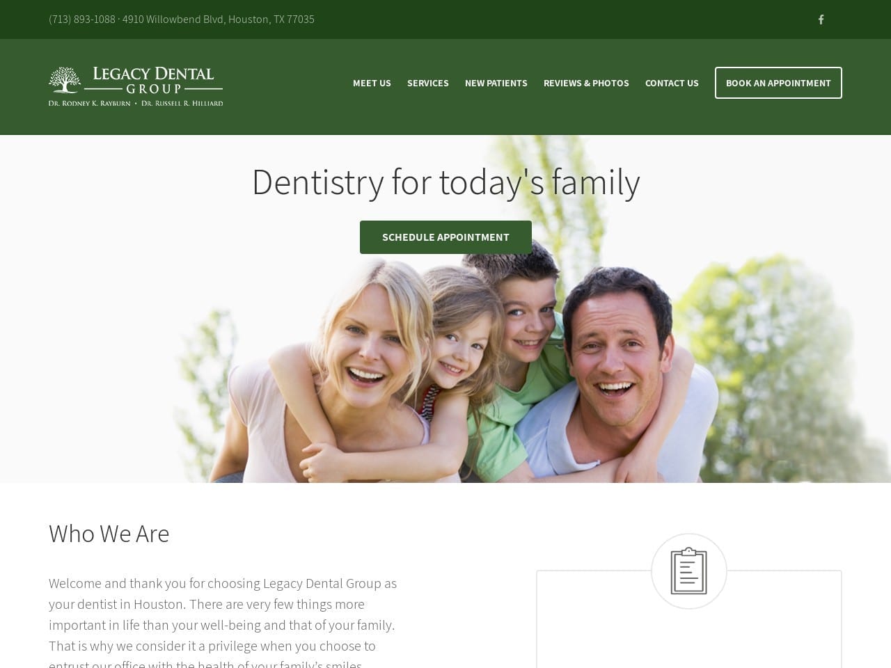 Rayburn & Hilliard DDS Website Screenshot from greatsmilesoftexas.com