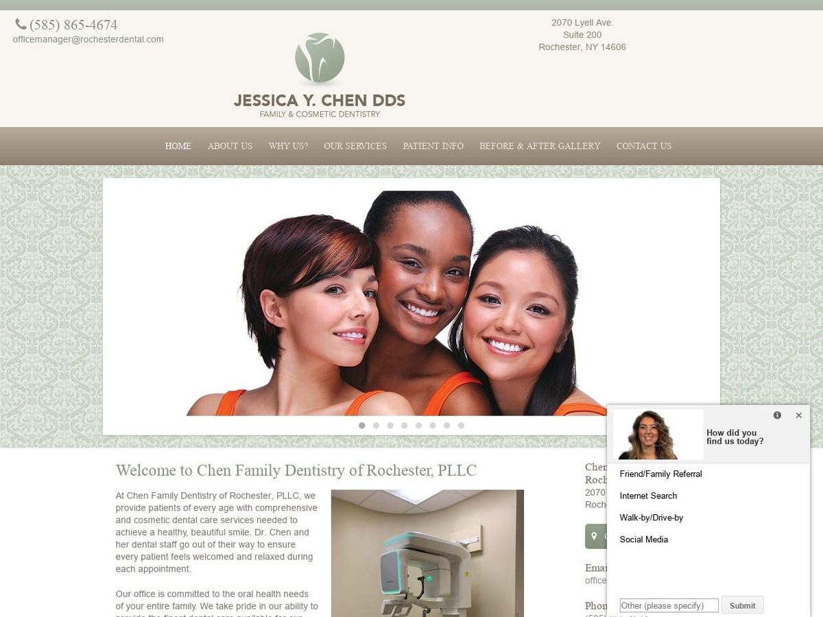 Chen Jessica Y DDS Website Screenshot from greecedental.com