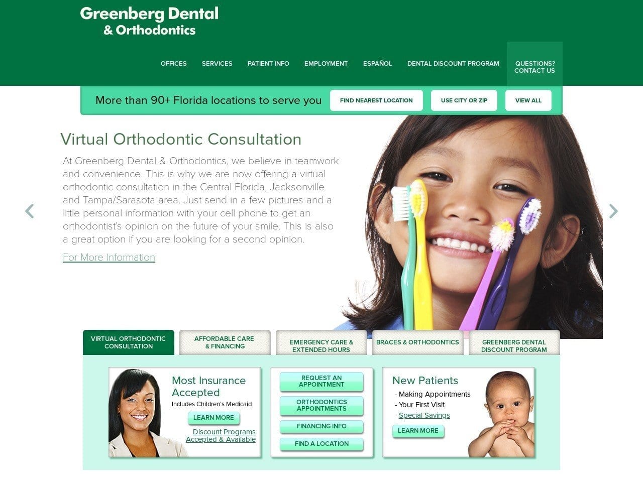 Dr. Shane Eckels Website Screenshot from greenbergdental.com