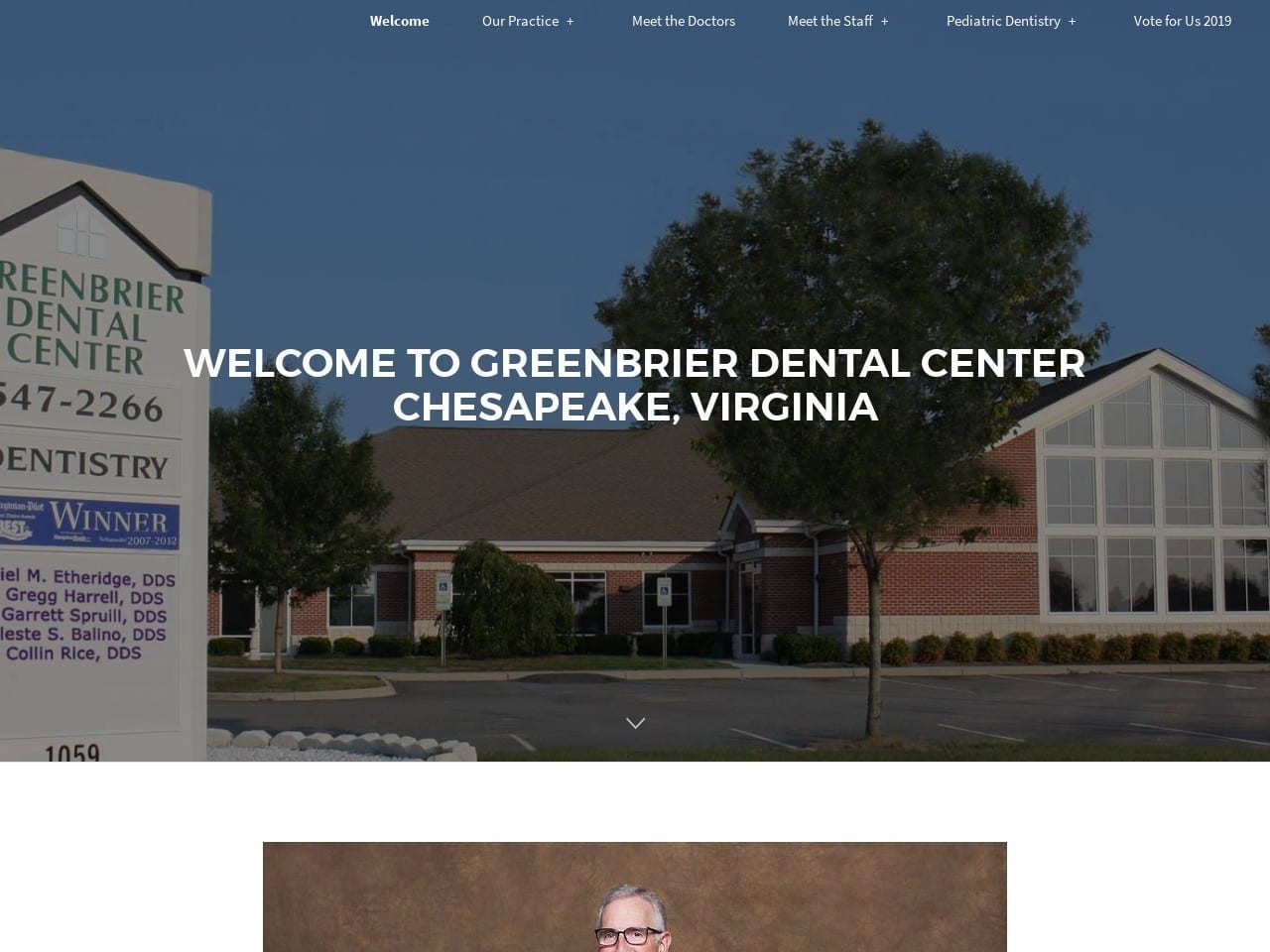 Greenbrier Dental Center Website Screenshot from greenbrierdental.com