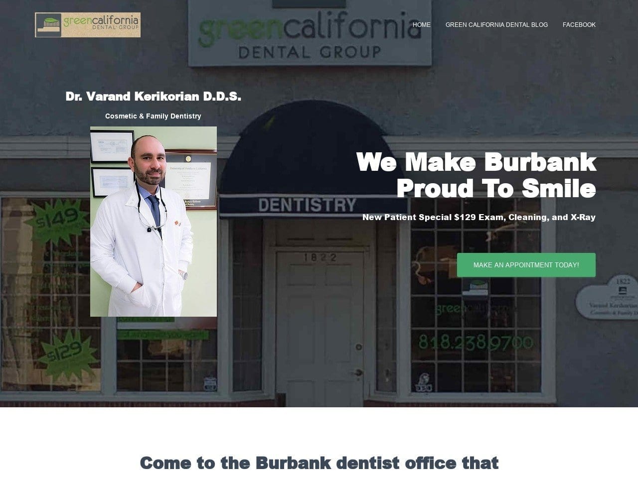 Green California Dental Group Website Screenshot from greencaliforniadental.com