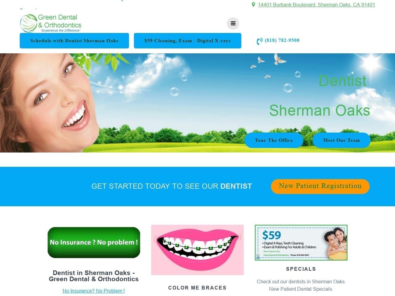 Green Dental Website Screenshot from greendental.com