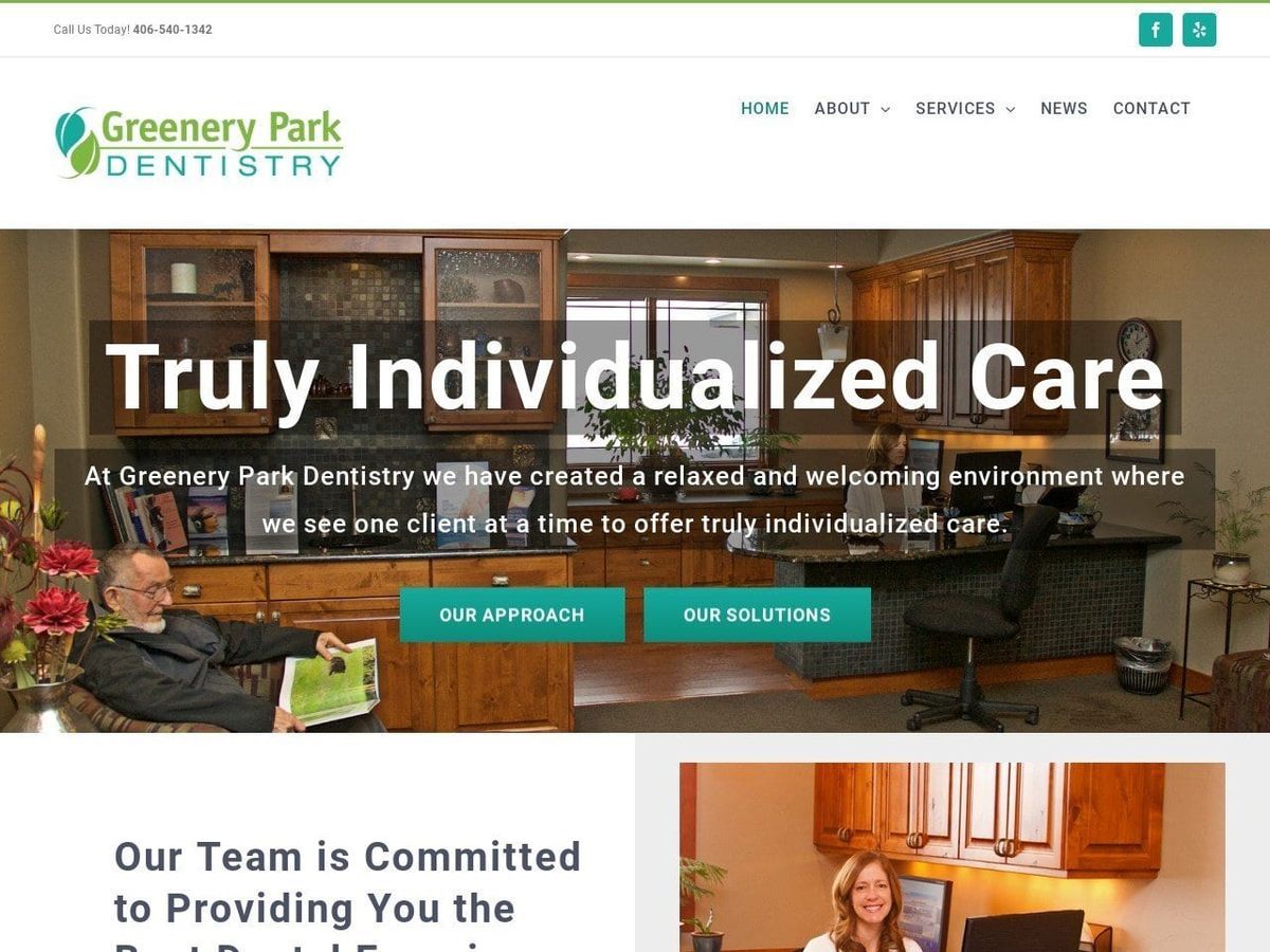 Greenerypark Dentistry Website Screenshot from greeneryparkdentistry.com