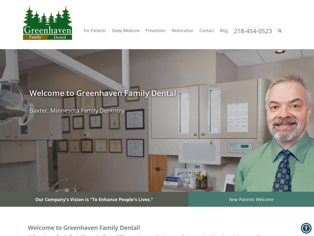 Greenhaven Family Dental Website Screenshot from greenhavendental.com