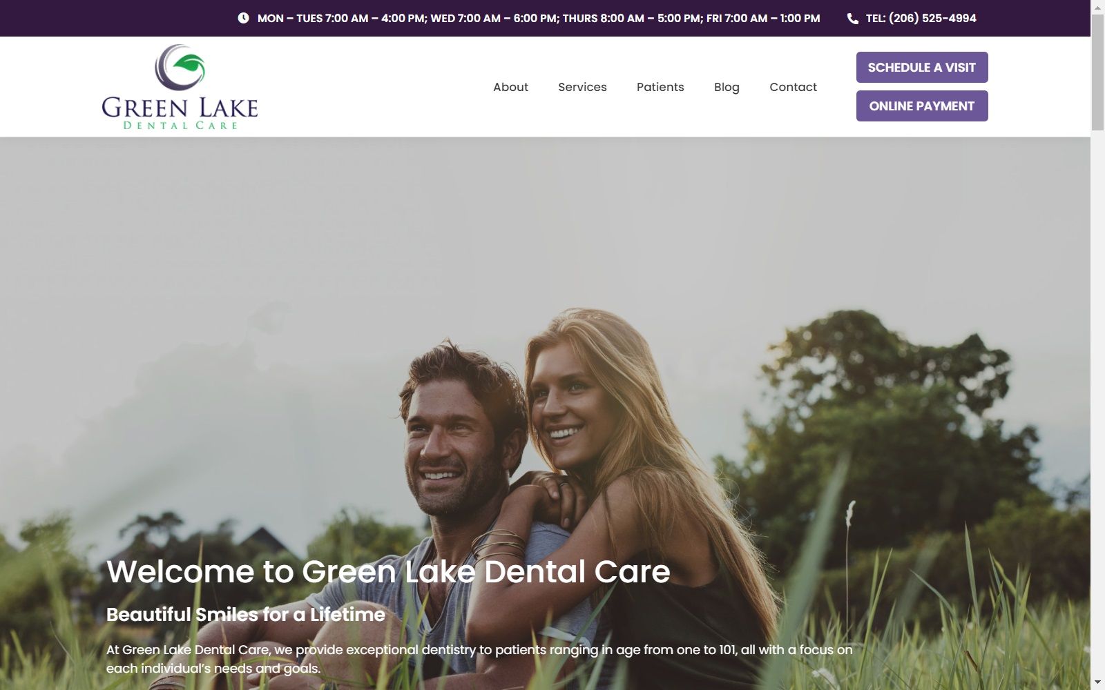 greenlakedentalcare.com screenshot