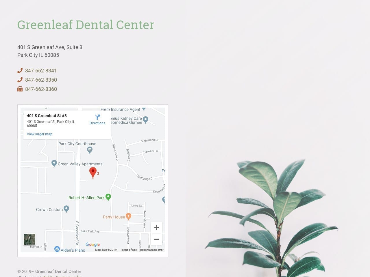 Greenleaf Dental Center Website Screenshot from greenleafdentalcenter.com