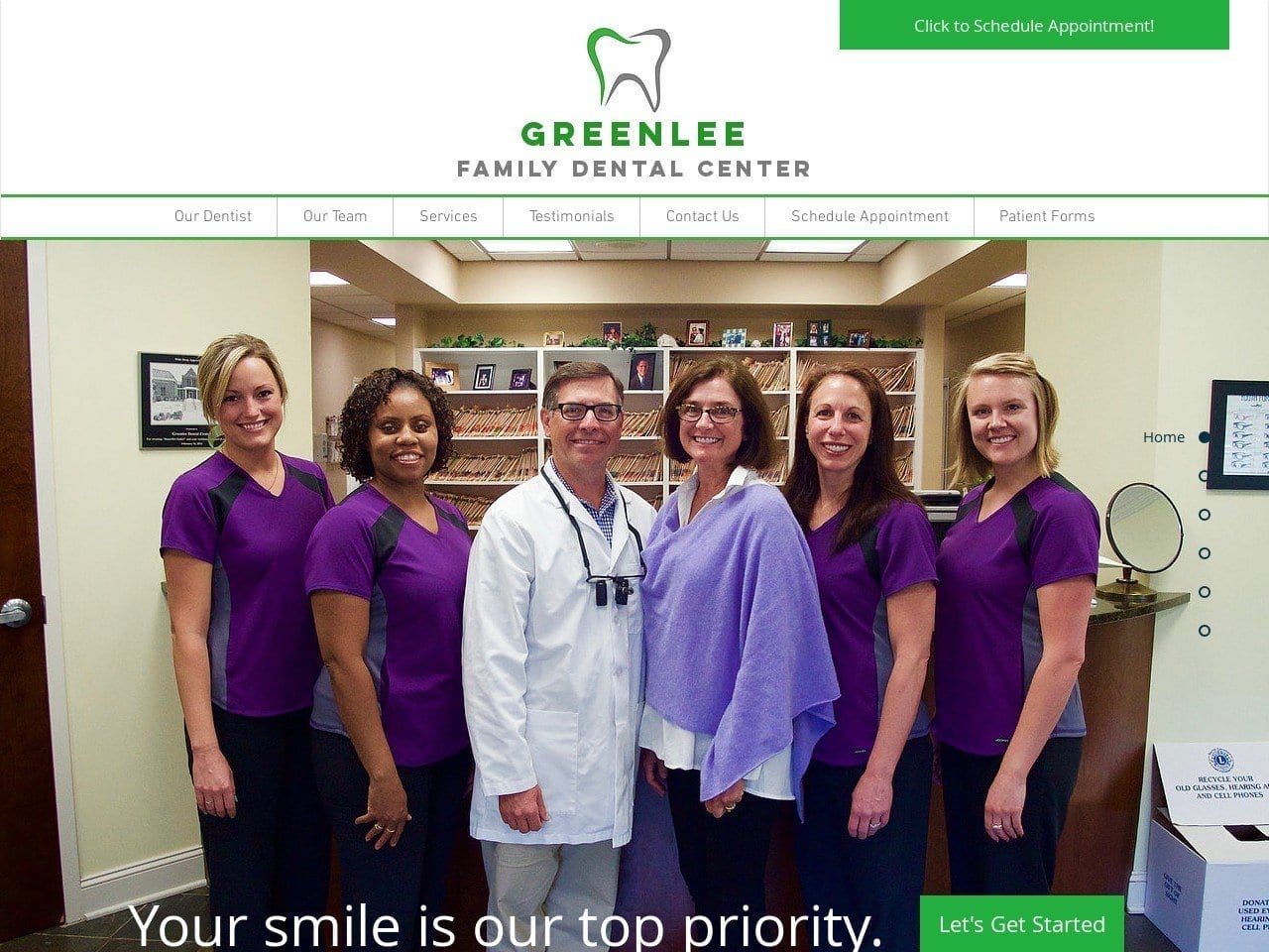 Greenlee Dental Center Greenlee David B DDS Website Screenshot from greenleedentalcenter.com