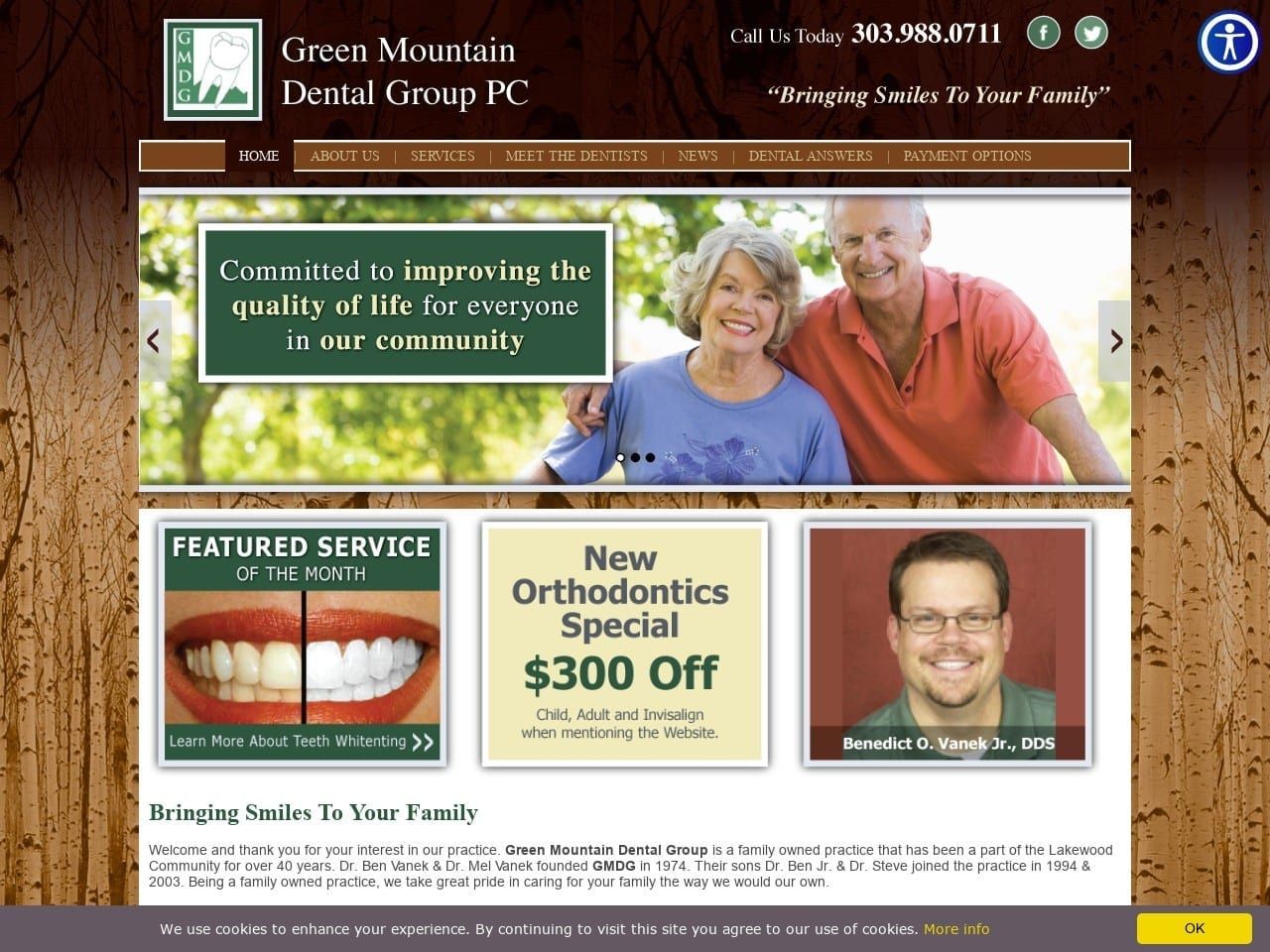 Green Mountain Dental Group Website Screenshot from greenmountaindentalgroup.com