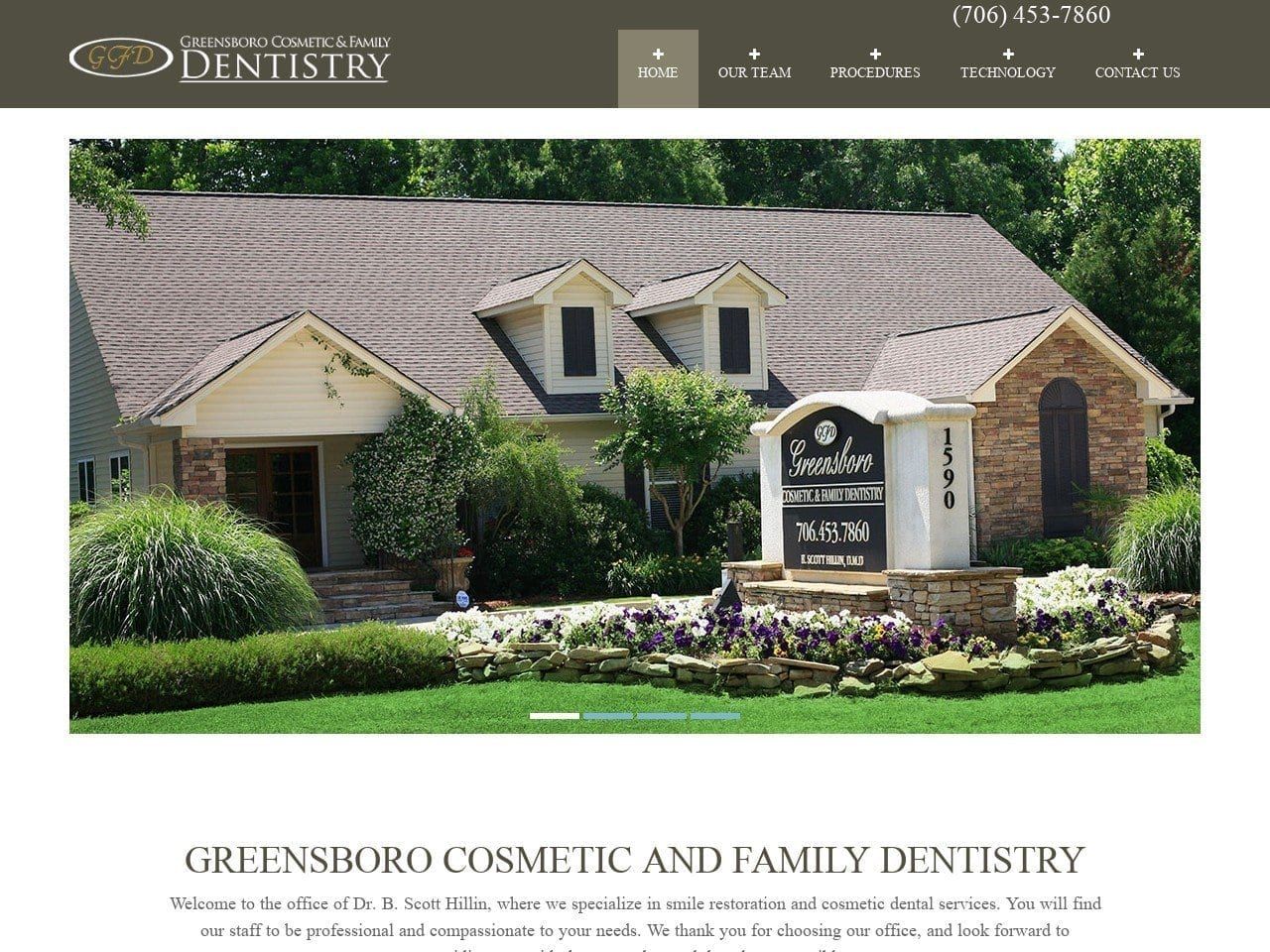 Greensboro Cosmetic And Family Dentist Website Screenshot from greensborofamilydental.com