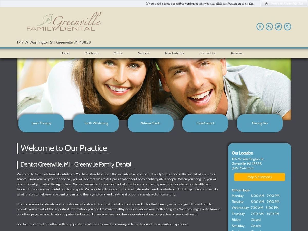 Greenville Family Dental Website Screenshot from greenvillefamilydental.com