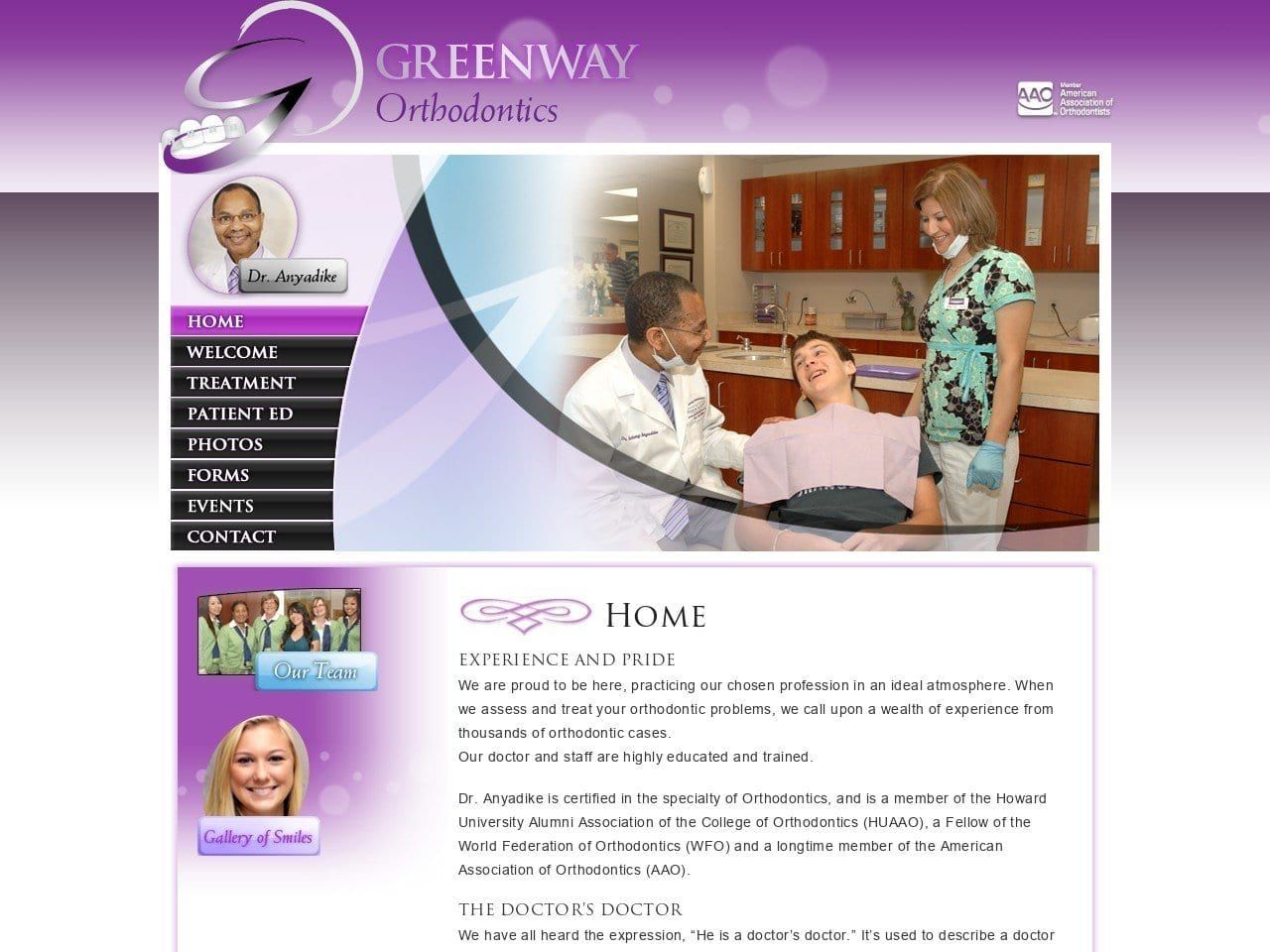 Greenway Orthodontics Website Screenshot from greenwayortho.net