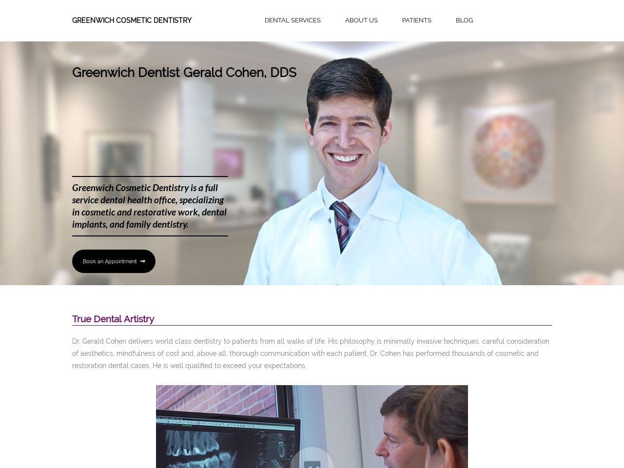 Greenwich Cosmetic Dentist Website Screenshot from greenwichctdentist.com