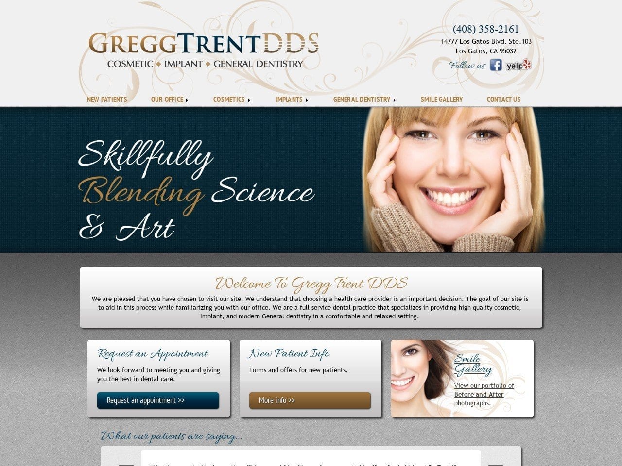 Trent Gregg DDS Website Screenshot from greggtrentdds.com