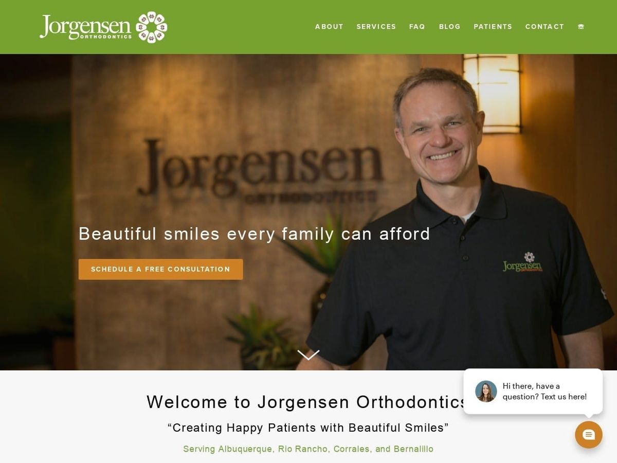 Jorgensen Orthodontics Website Screenshot from gregjorgensen.com