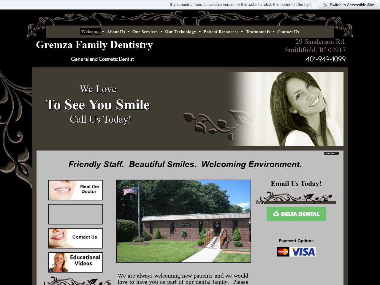 Gremza David DDS Website Screenshot from gremzasmile.com