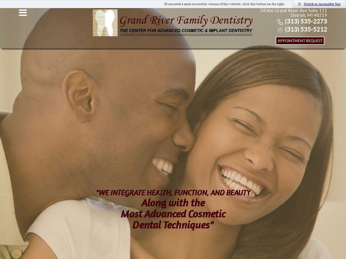 Grand River Family Dentist Website Screenshot from grfamilydentistry.com