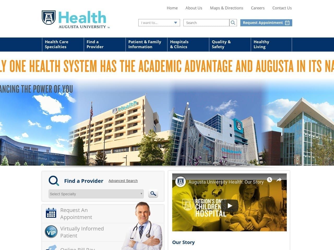 Georgia Health Science Dental Center Website Screenshot from grhealth.org