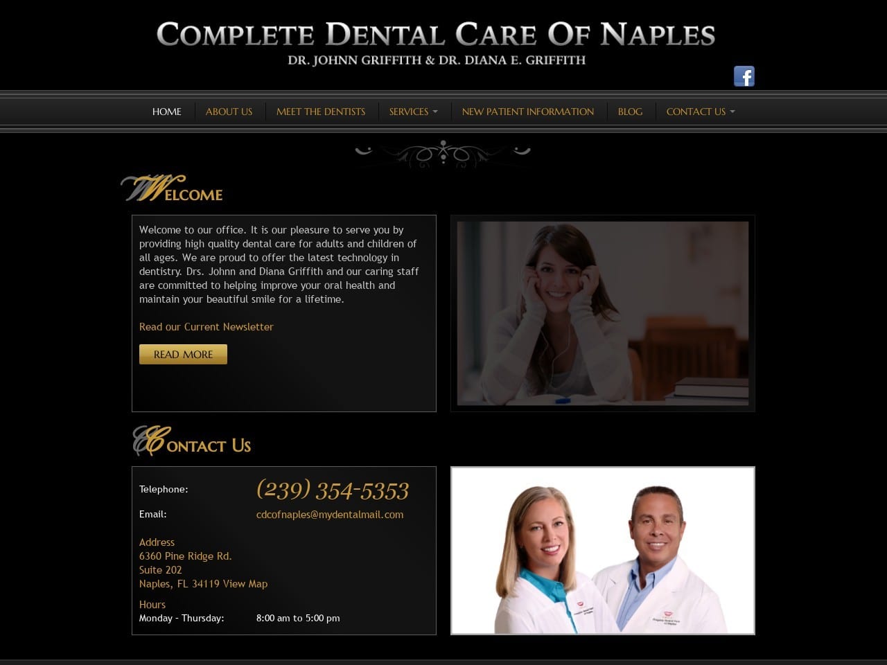 Griffith Cosmetic Dentist Website Screenshot from griffithdentistry.com